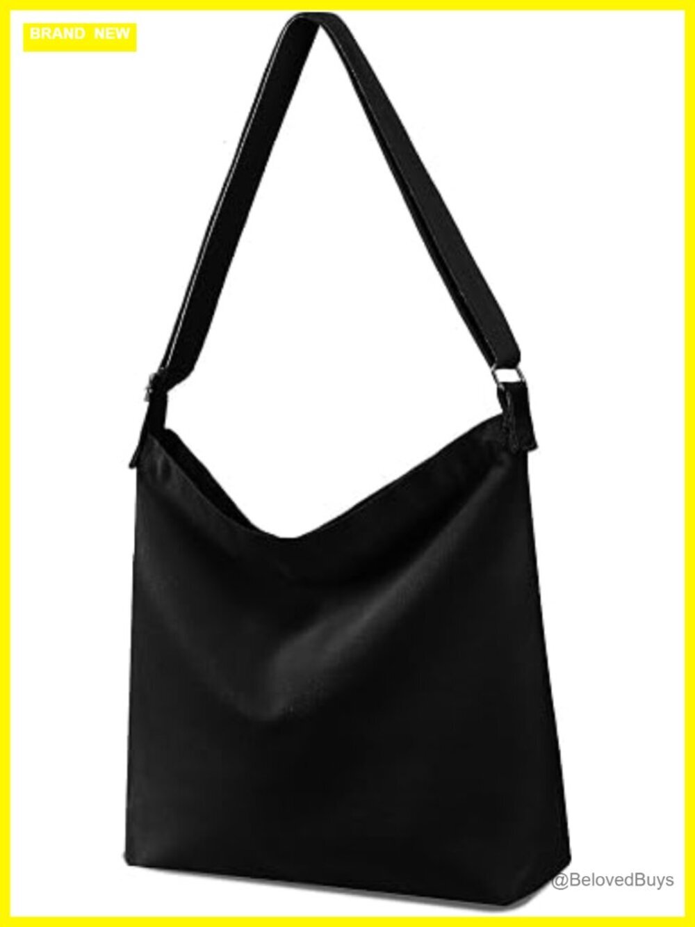 Large Canvas Crossbody Tote Hobo Bag Zipper Closure Machine Washable